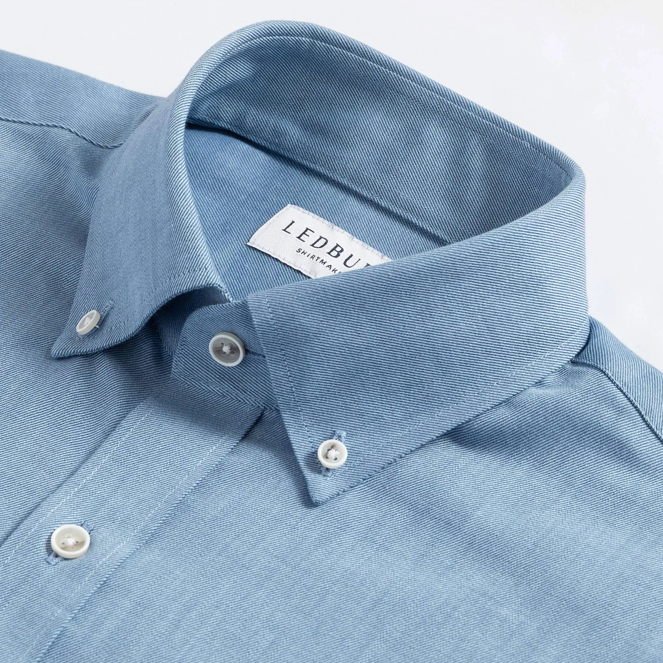 The Bay Blue Malone Washed Twill Custom Shirt