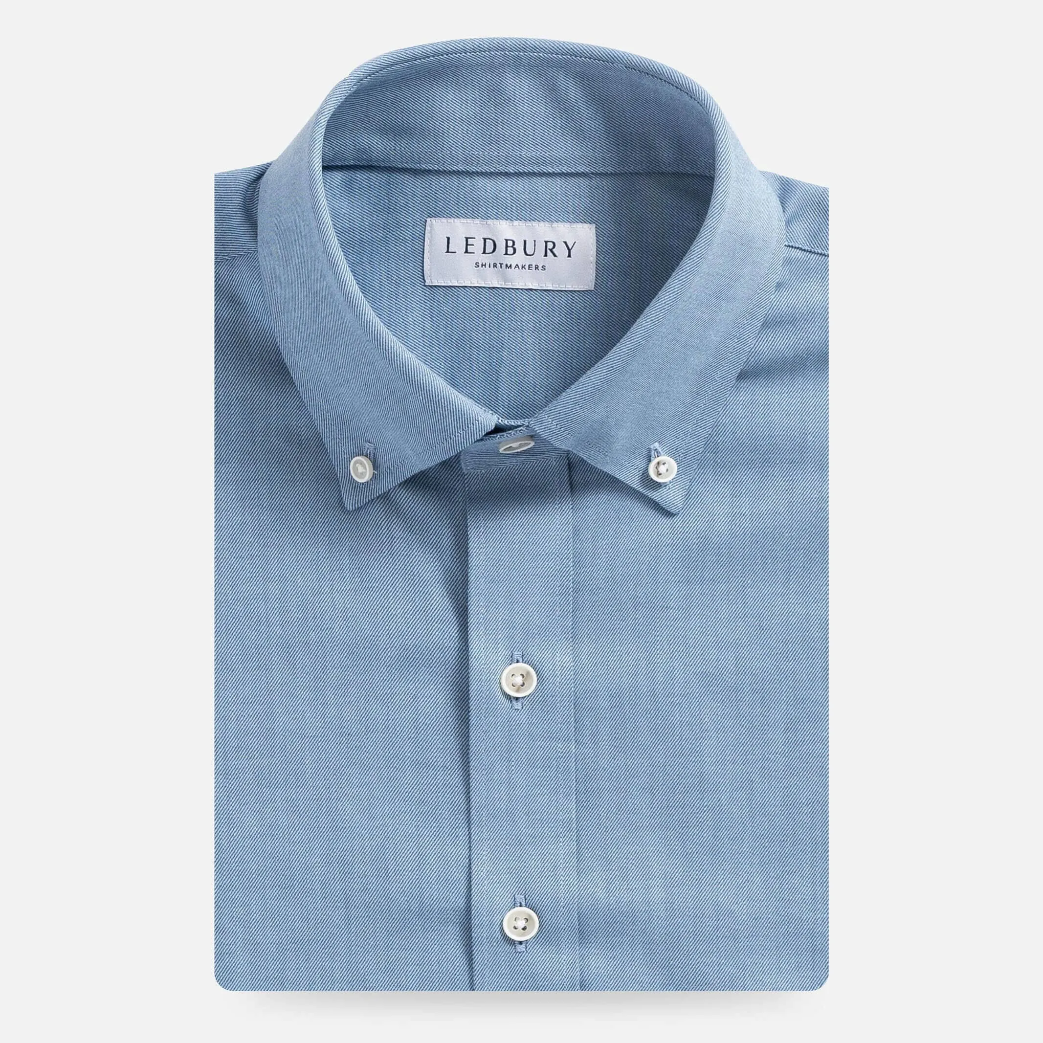 The Bay Blue Malone Washed Twill Custom Shirt