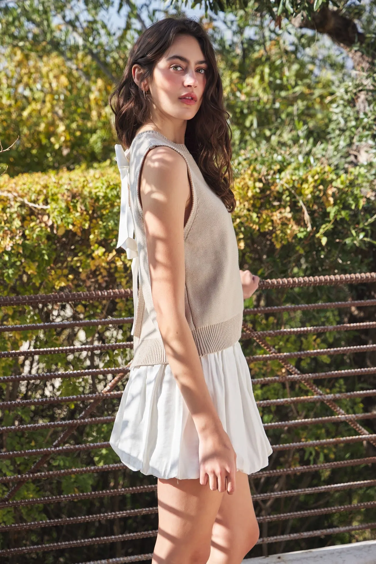 The Reanna Bow Back Sweater Tank