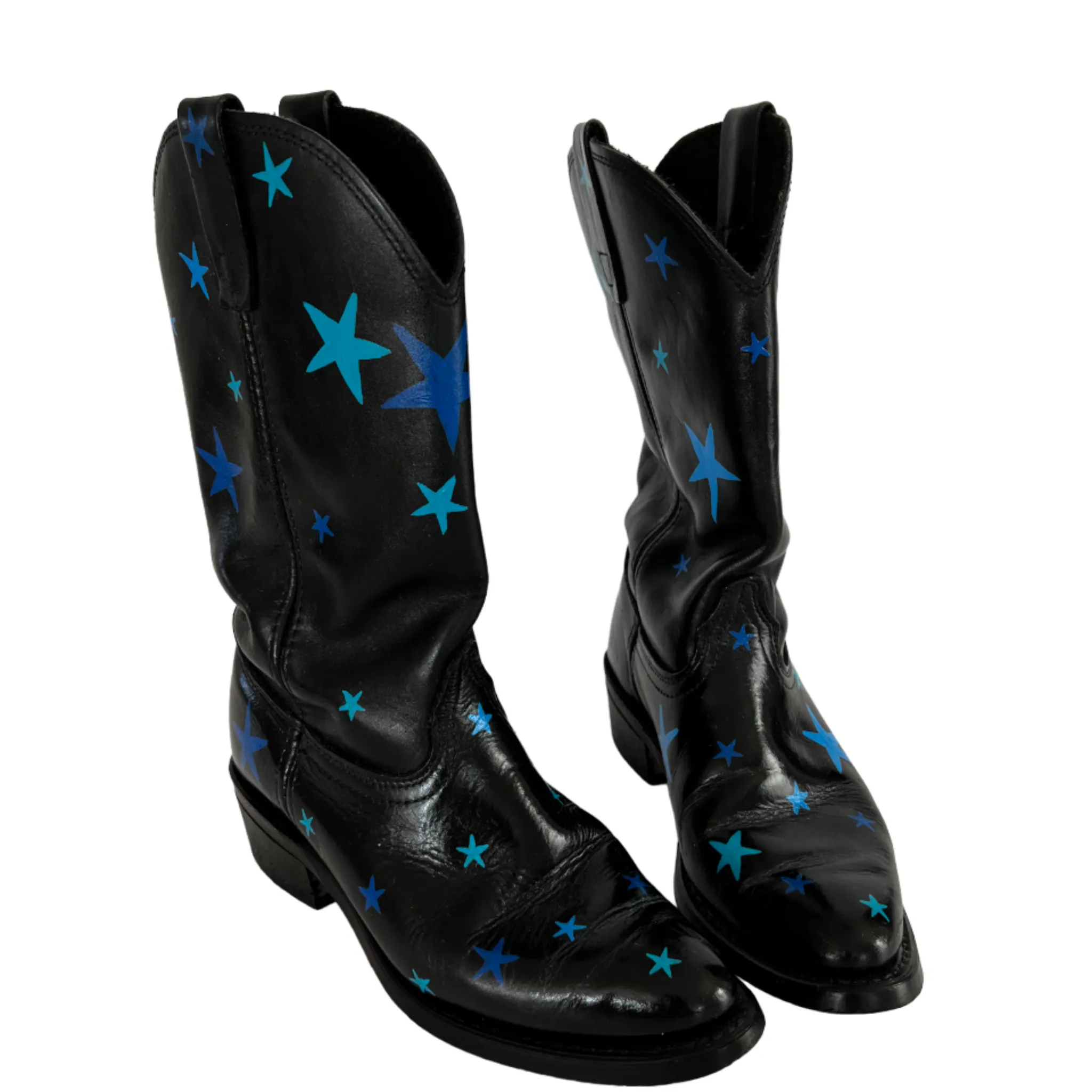 The Star - Hand-Painted Vintage Cowboy Boots
