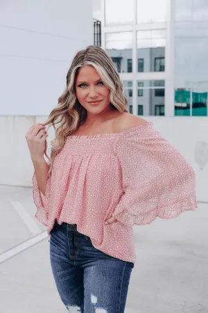 Tilly Smocked Neck Top - Blush