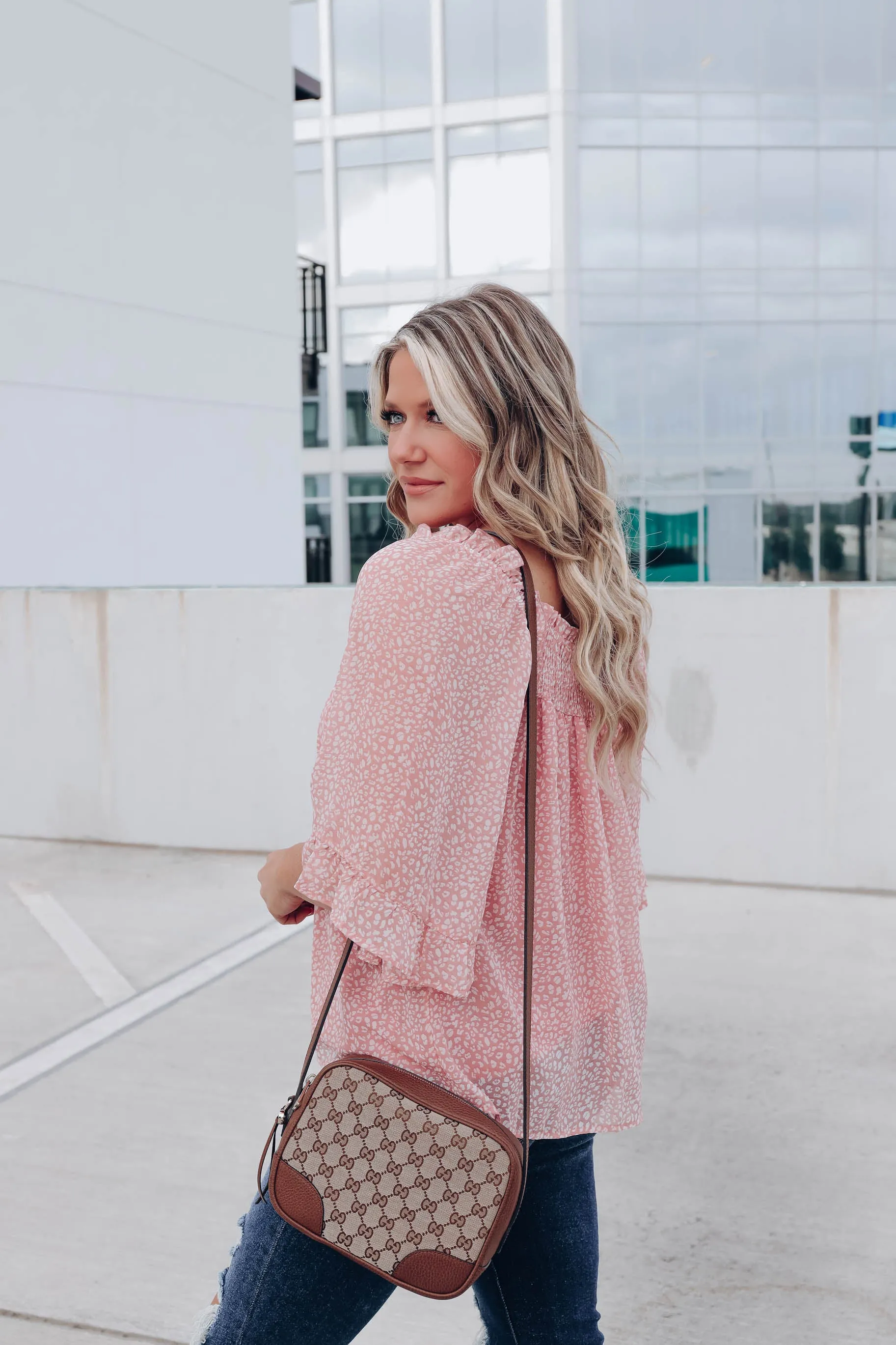 Tilly Smocked Neck Top - Blush