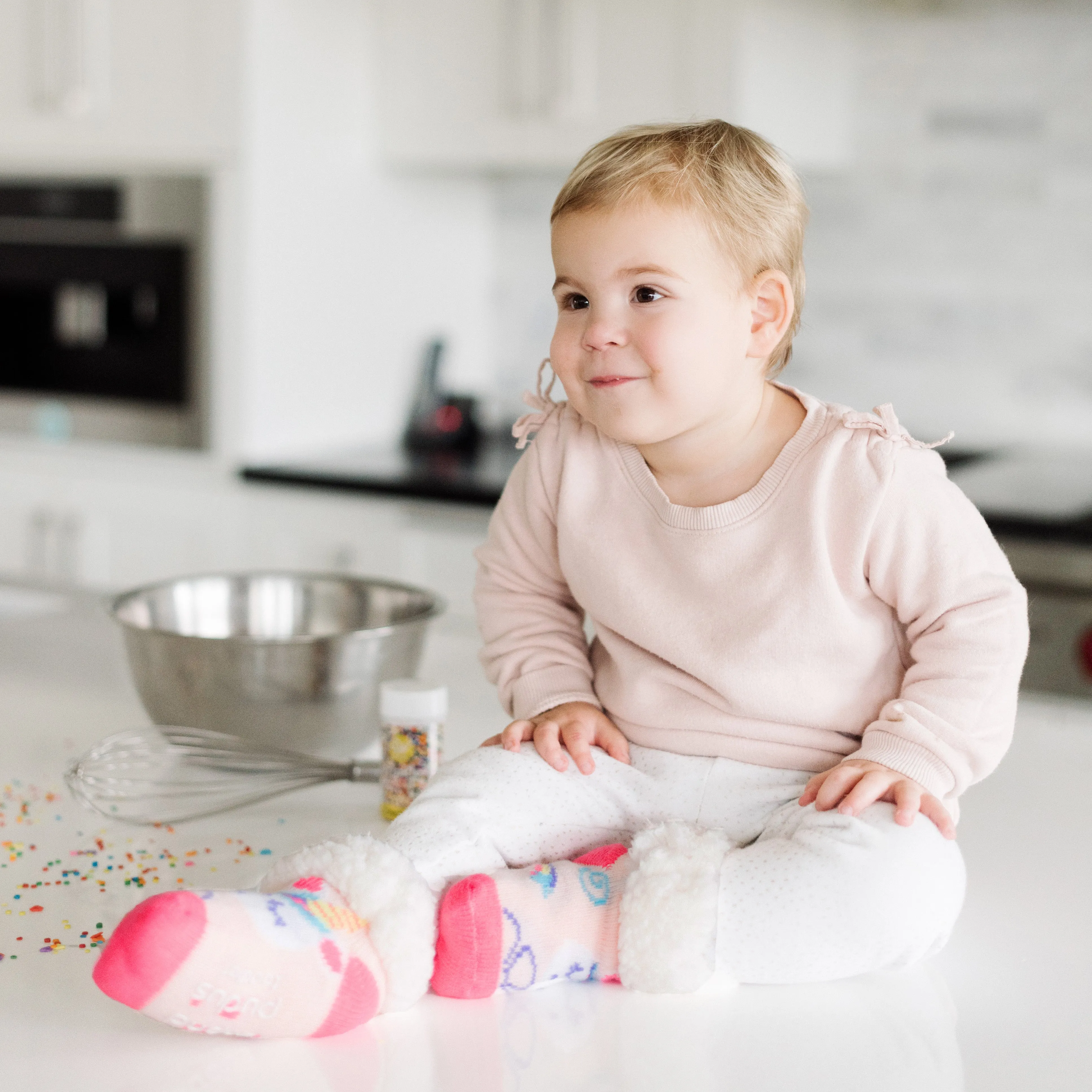 Toddler Classic Slipper Socks | Unicorn Pink