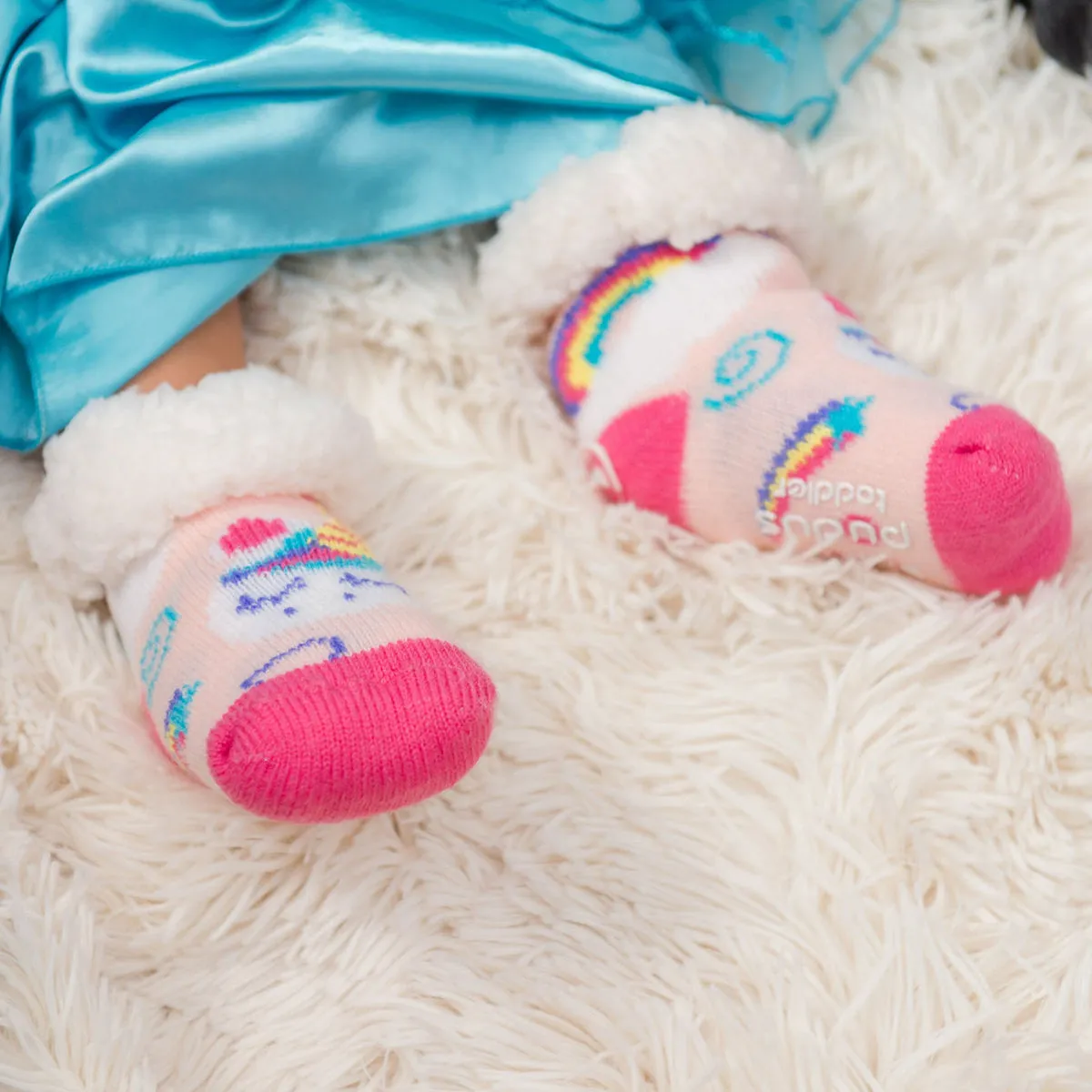 Toddler Classic Slipper Socks | Unicorn Pink