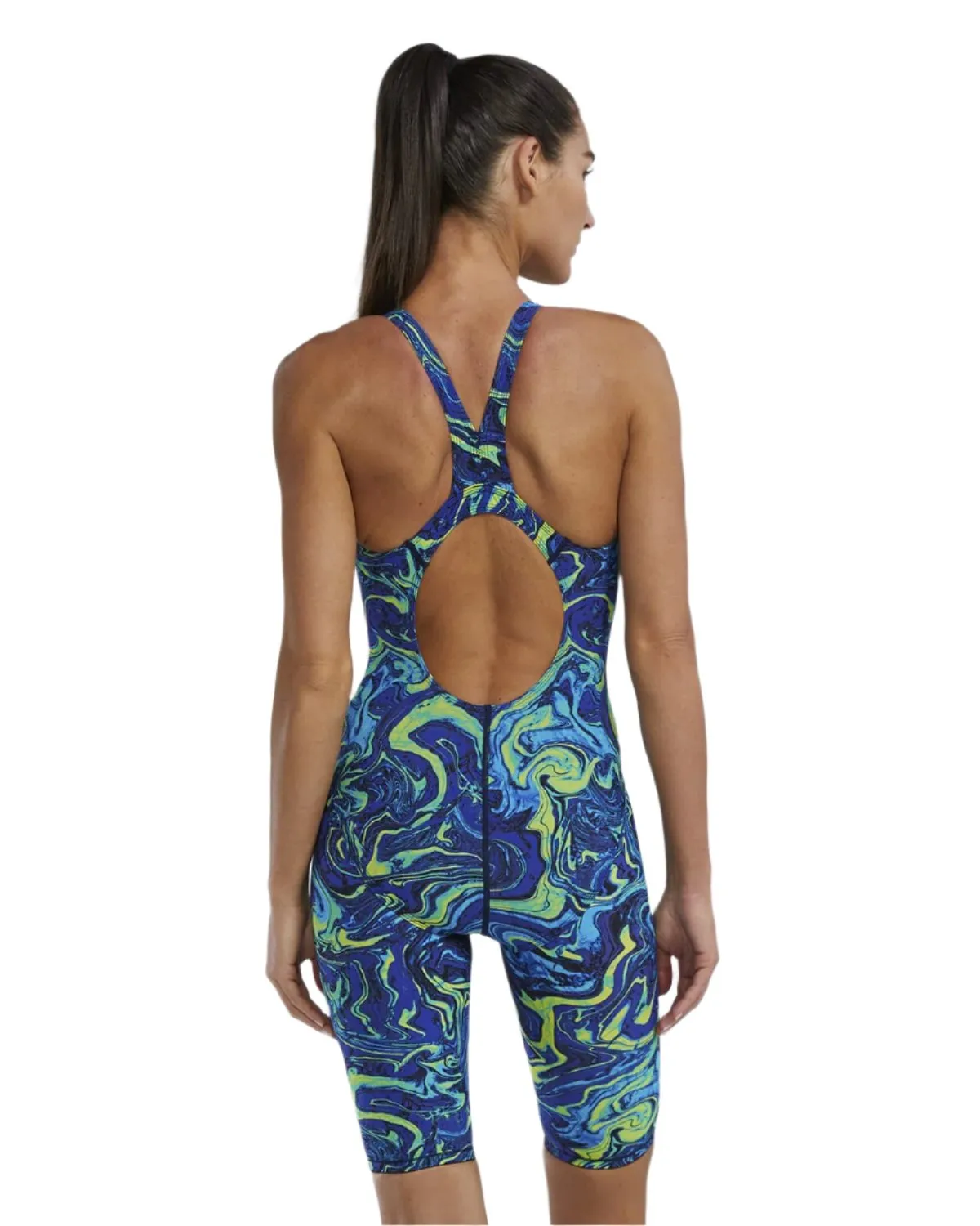 TYR Women's Thresher Hyperblitz Openback Swimsuit | Blue/Green