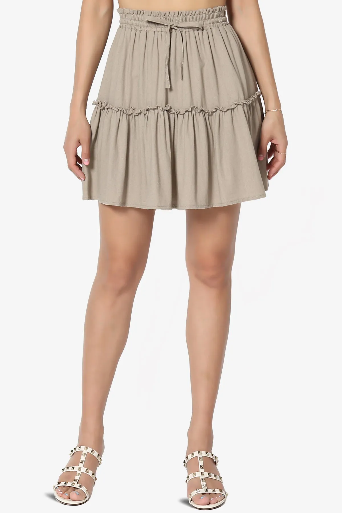 Udele Ruffled Linen-Blend Mini Skirt