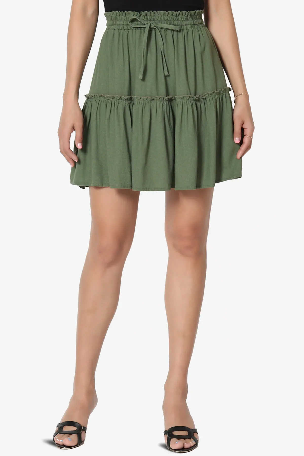 Udele Ruffled Linen-Blend Mini Skirt