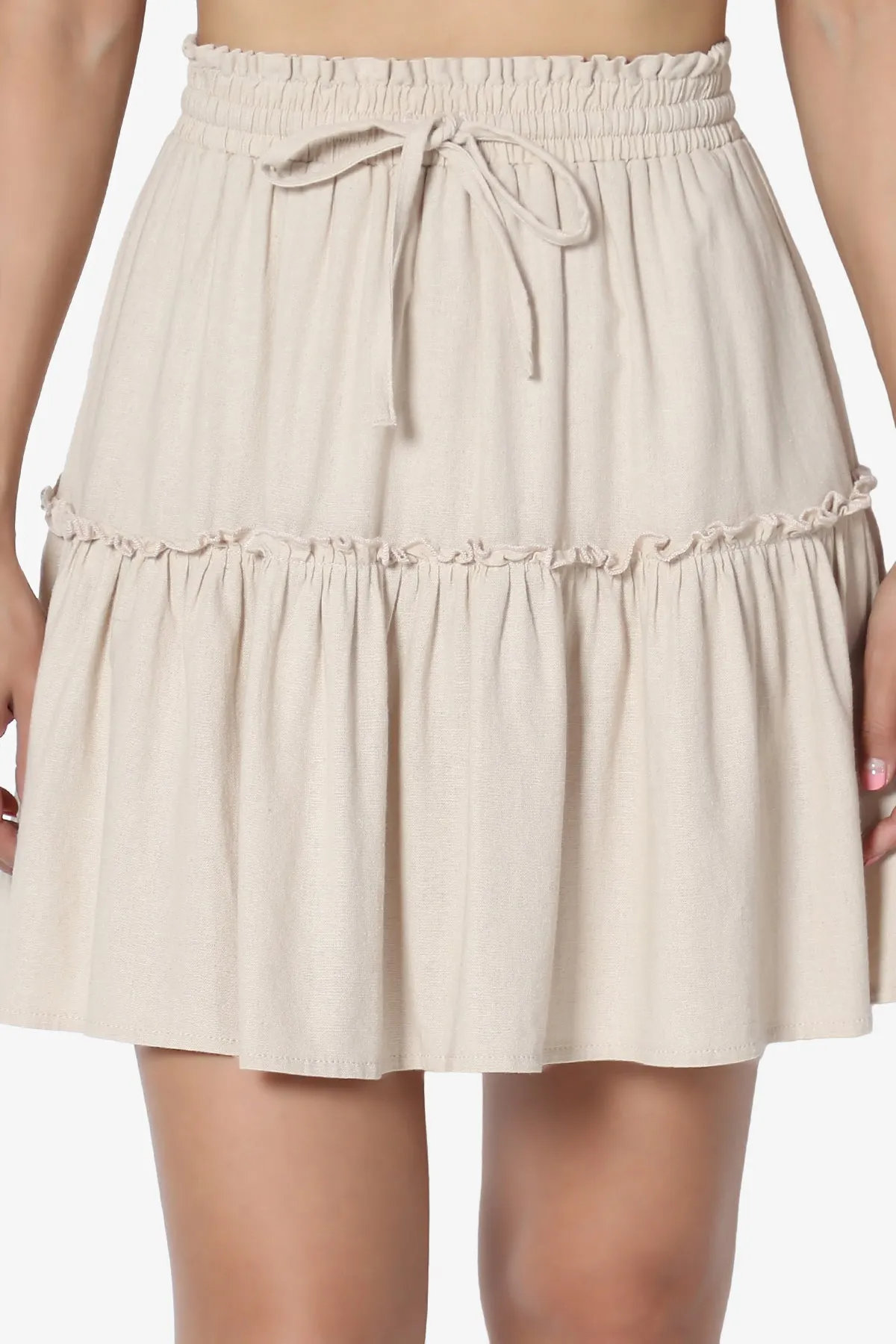 Udele Ruffled Linen-Blend Mini Skirt