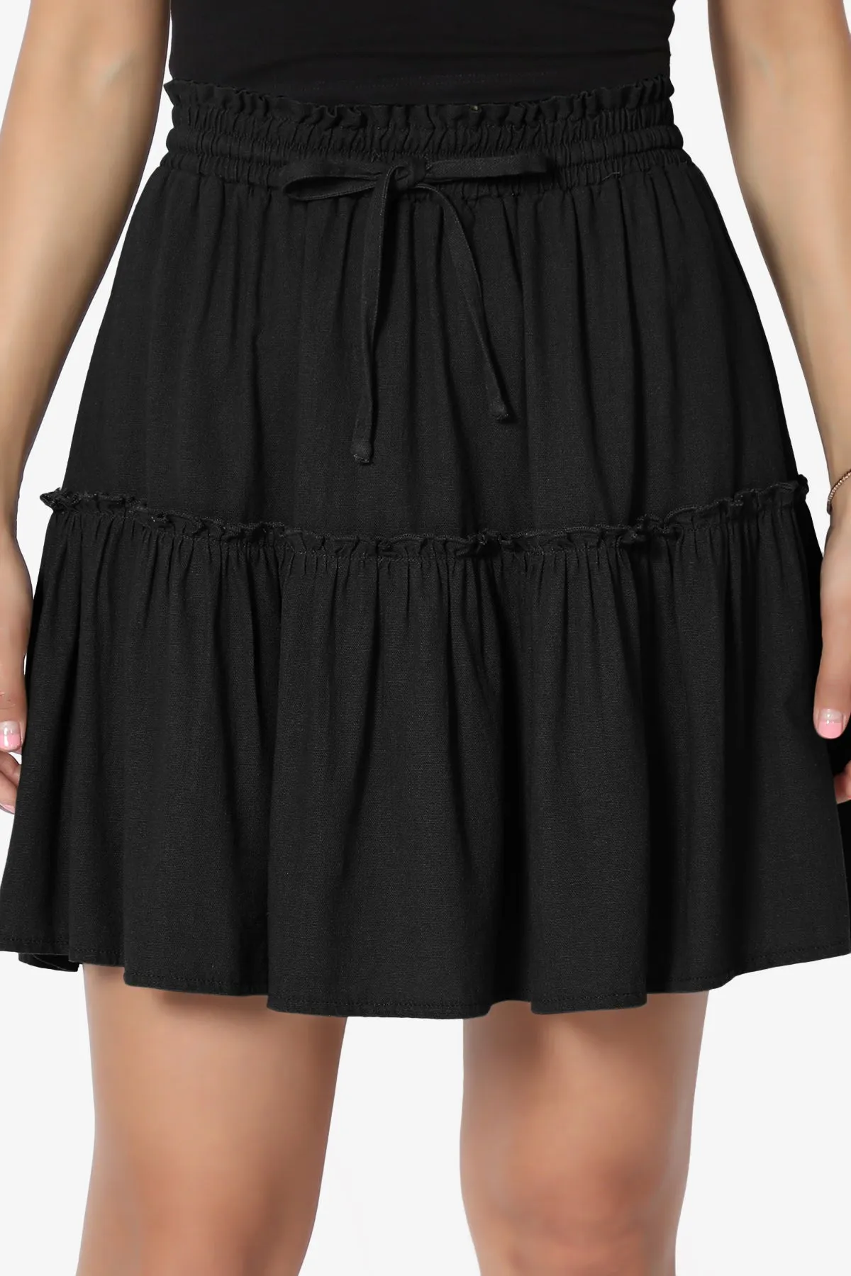 Udele Ruffled Linen-Blend Mini Skirt