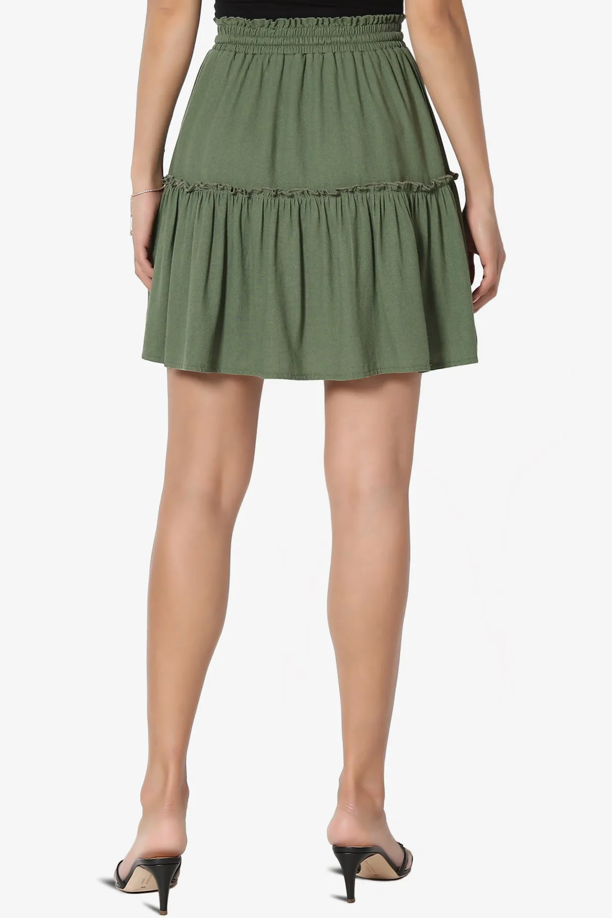 Udele Ruffled Linen-Blend Mini Skirt