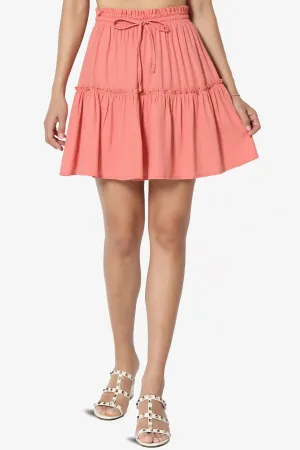 Udele Ruffled Linen-Blend Mini Skirt