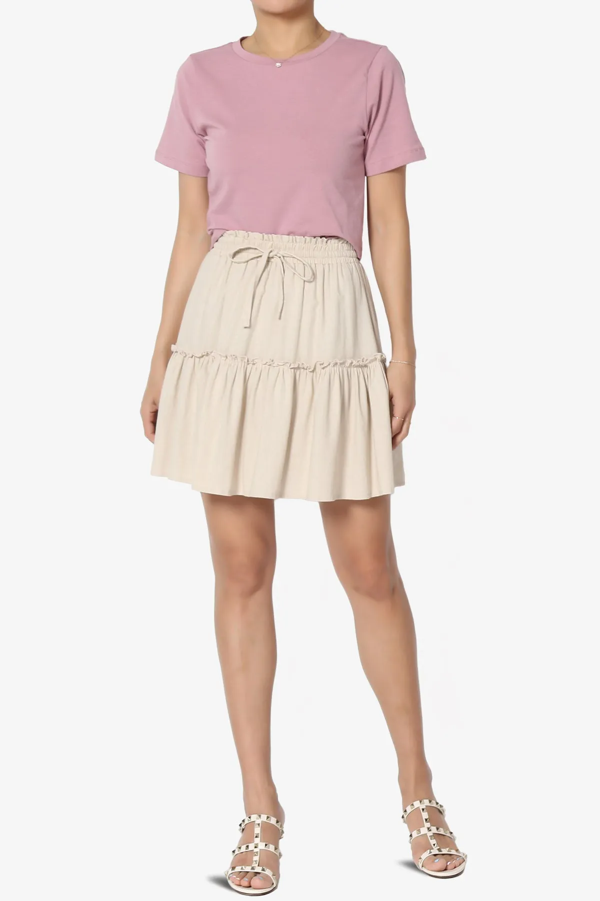 Udele Ruffled Linen-Blend Mini Skirt