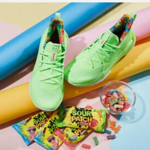 Under Armour x Stephen Curry 7 Sour Patch Kids Youth Lime Green Basketball Shoes