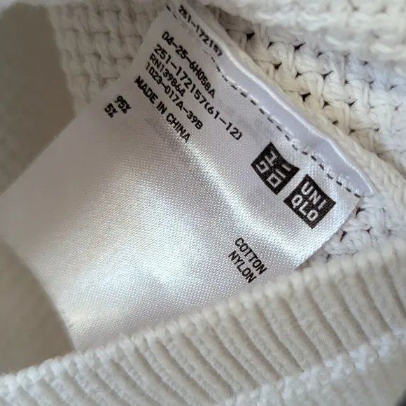 Uniqlo × Lemaire White V Neck Short Sleeve Knit Tunic Sweater Dress