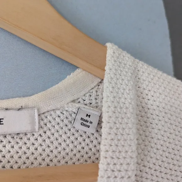 Uniqlo × Lemaire White V Neck Short Sleeve Knit Tunic Sweater Dress
