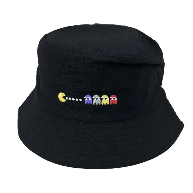 Unisex Embroidered Alien Foldable Bucket Hat Beach