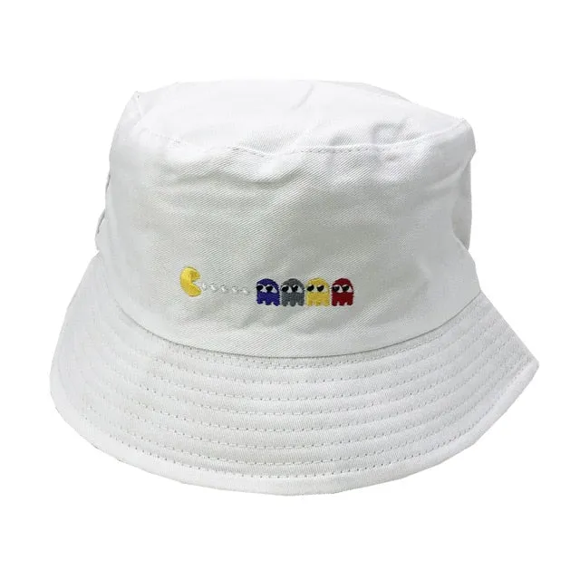 Unisex Embroidered Alien Foldable Bucket Hat Beach