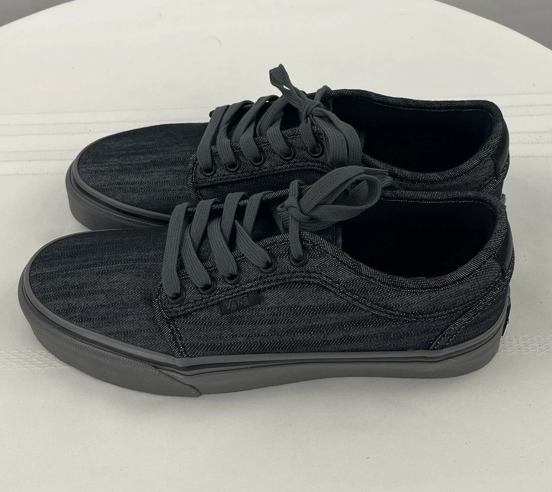 Vans Skate Chukka Low Black Gray Denim Classic Sneakers Men's Size 6.5 NIB