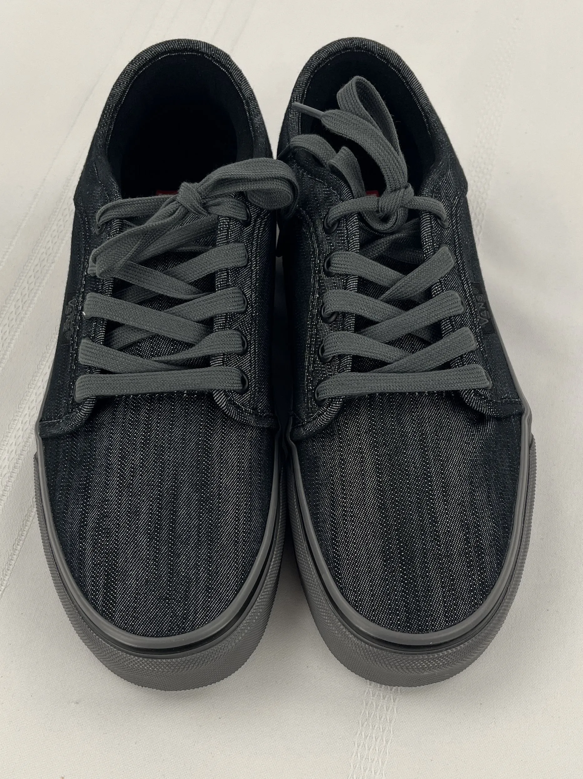 Vans Skate Chukka Low Black Gray Denim Classic Sneakers Men's Size 6.5 NIB