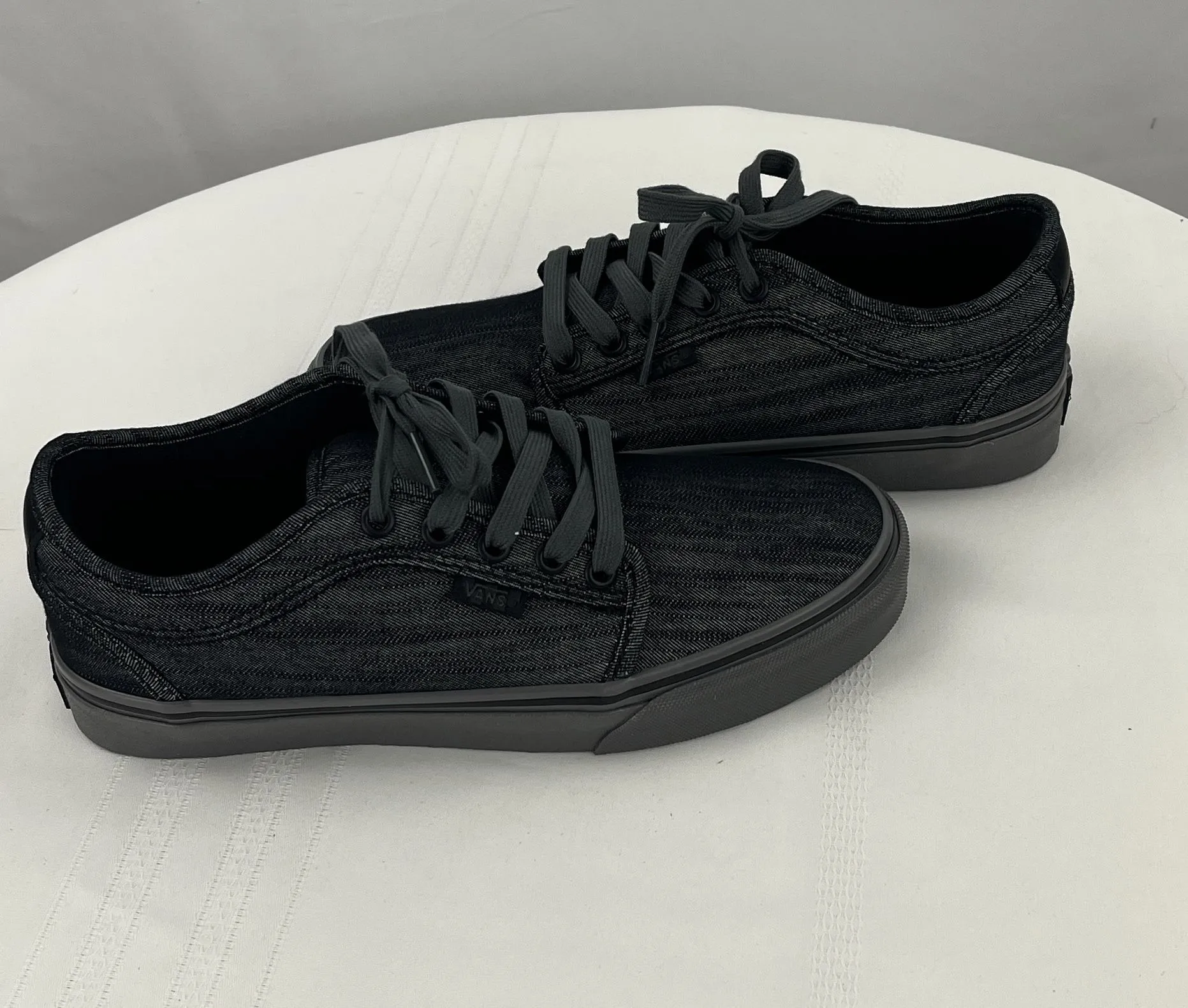 Vans Skate Chukka Low Black Gray Denim Classic Sneakers Men's Size 6.5 NIB