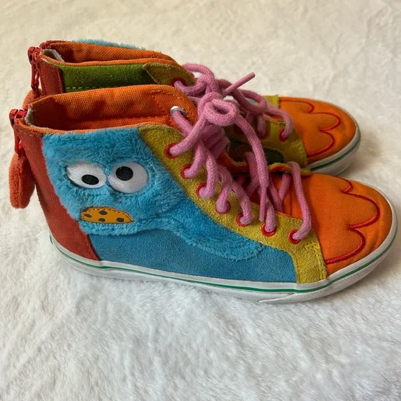 Vans x Sesame Street Cookie Monster Oscar The Grouch Kids High-Top Sneakers 3