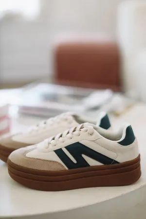 Walkin' Pretty Tennis Shoes - Taupe and Green