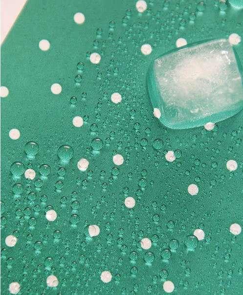 Waterproof Fabric White Polkadots on Green per Yard 24666 - 115