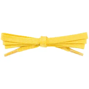 Waxed Cotton 1/4" Flat Dress Laces 12 Pack - Yellow (12 Pair Pack) Shoelaces