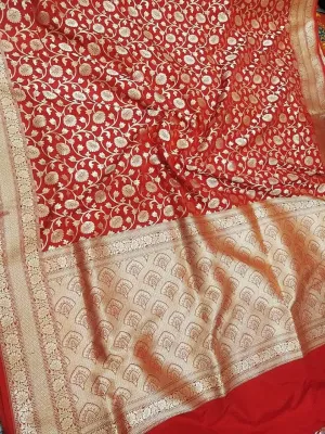Wedding Saree India - Banarasi  Silk Saree with exquisite border
