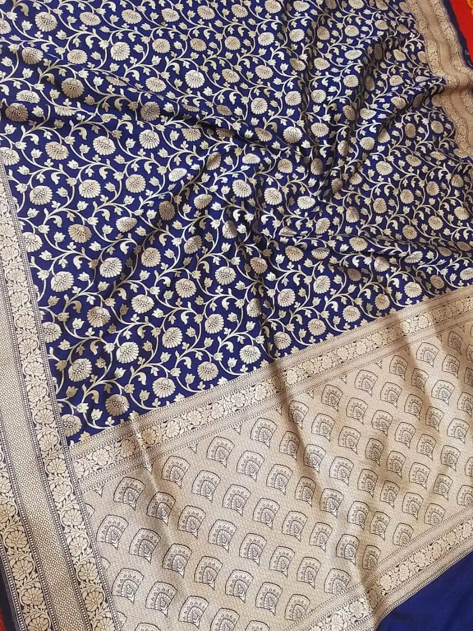 Wedding Saree India - Banarasi  Silk Saree with exquisite border