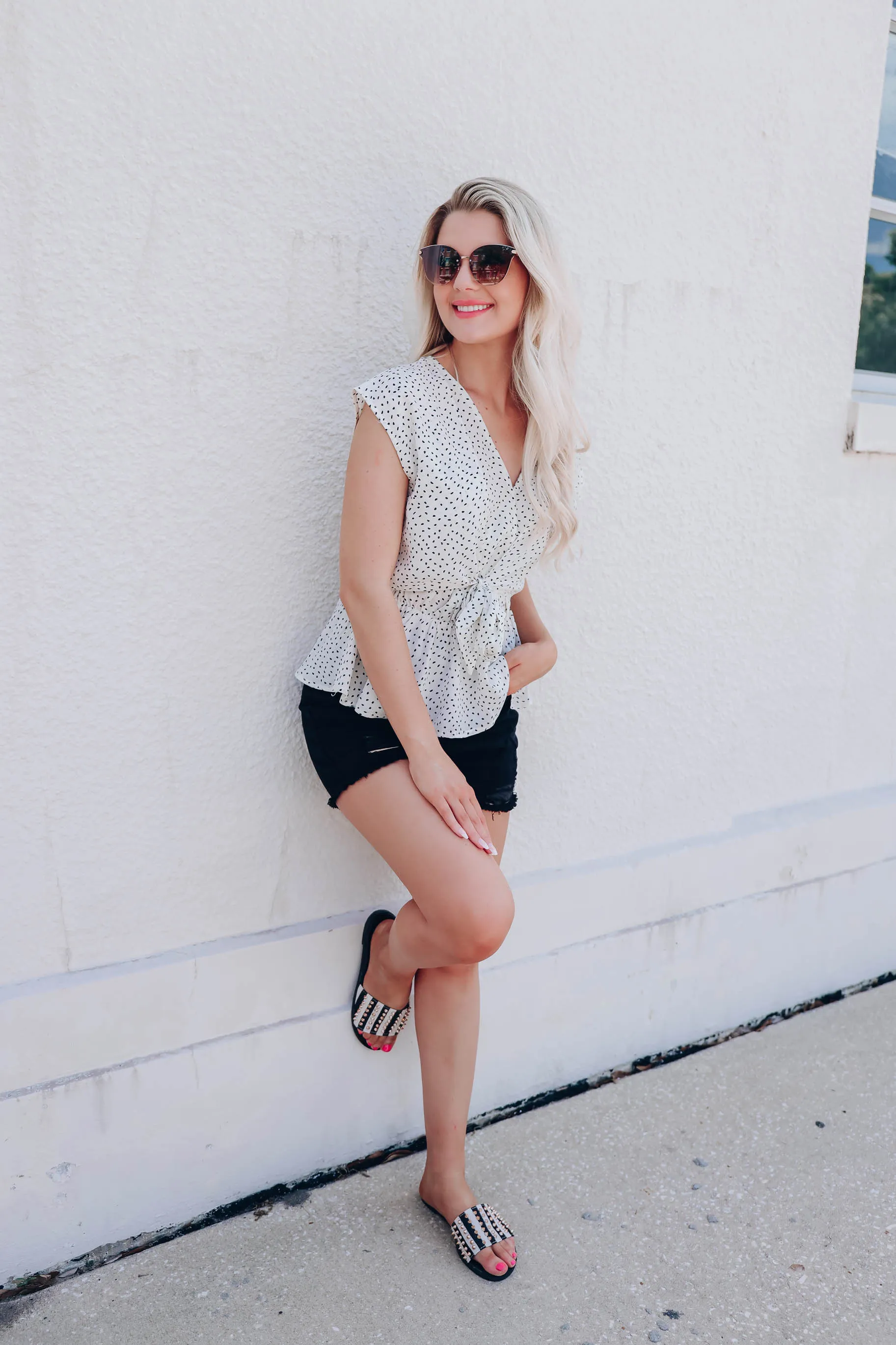 Willa Wrap Peplum Blouse - Ivory