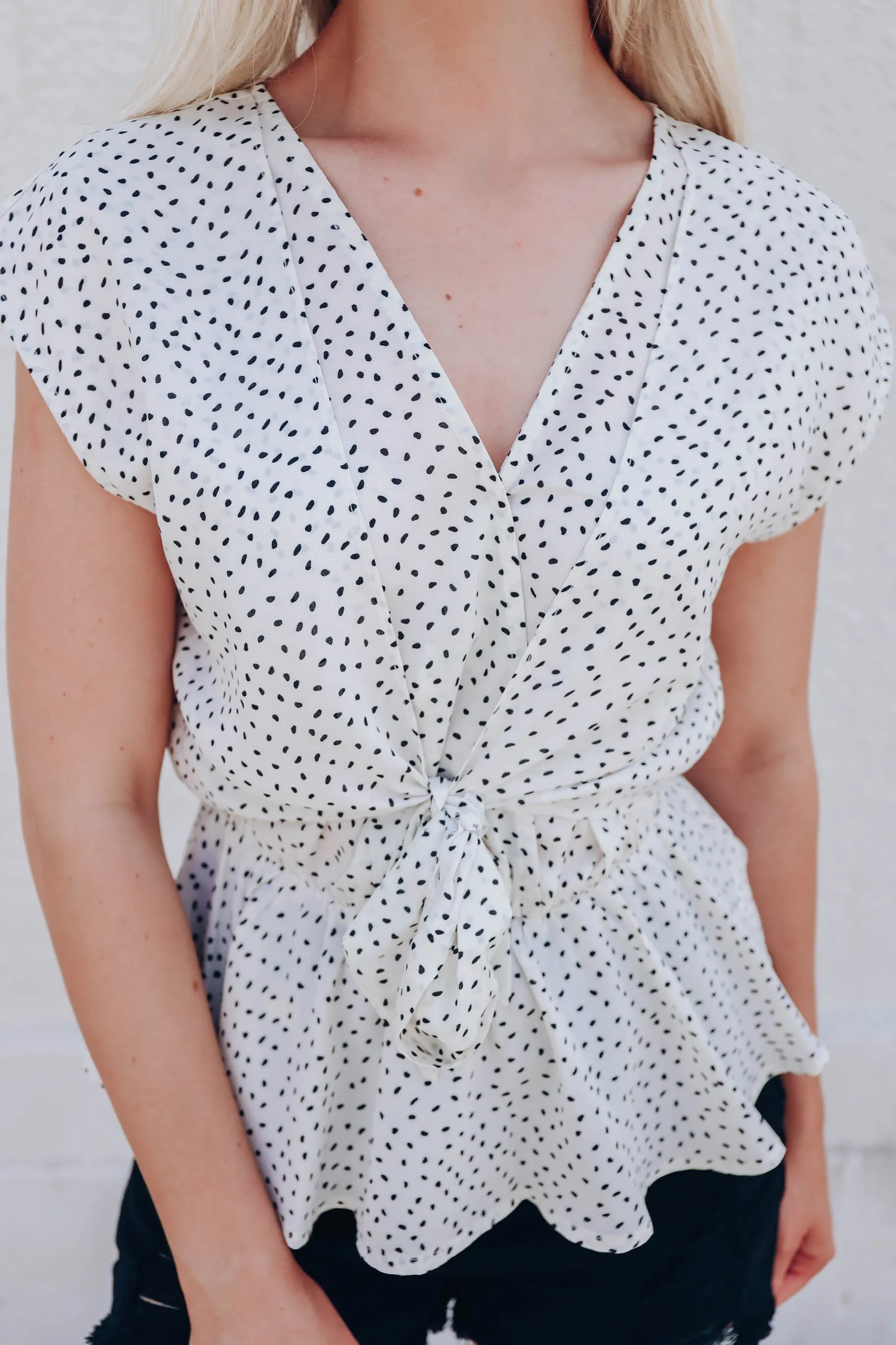 Willa Wrap Peplum Blouse - Ivory