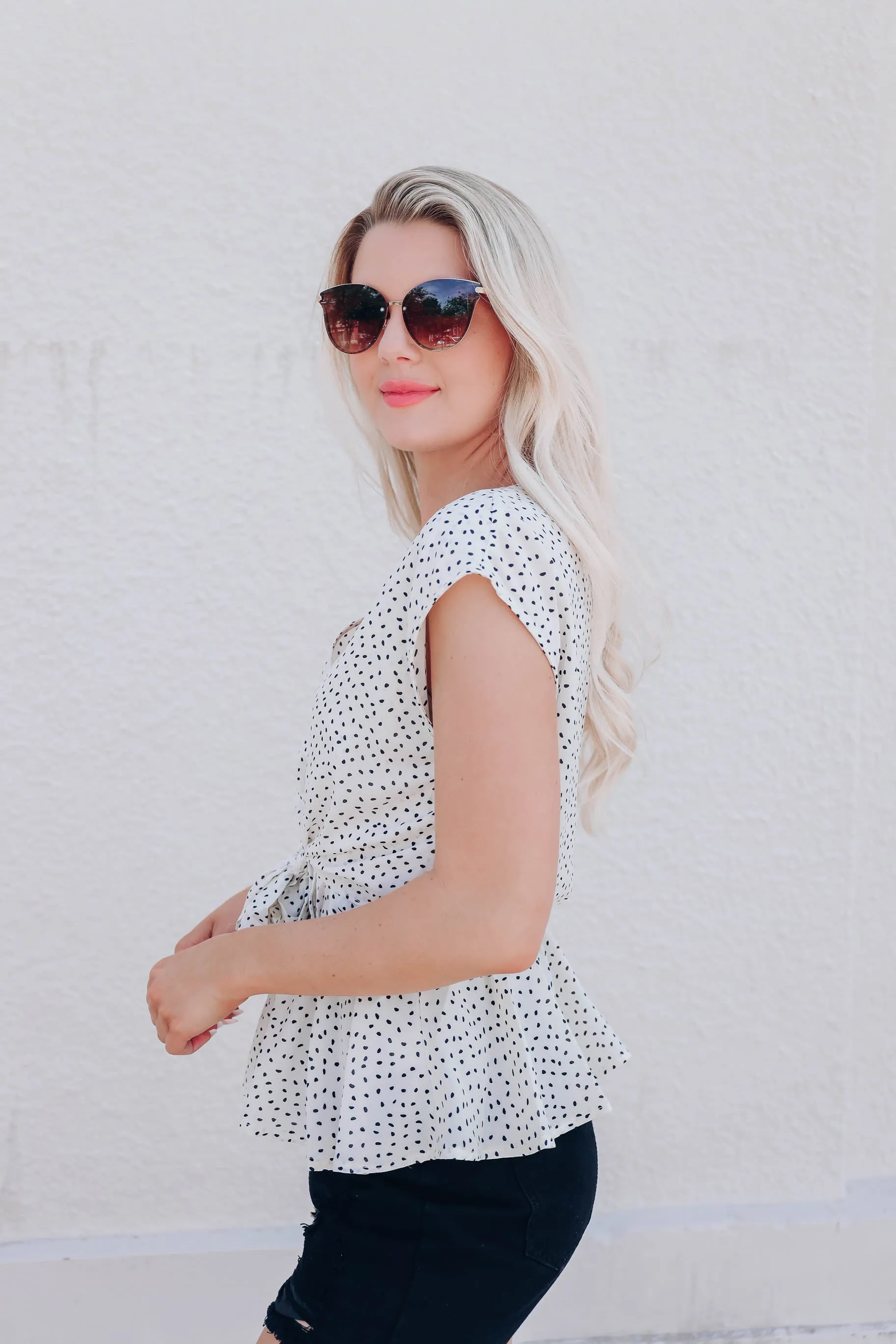 Willa Wrap Peplum Blouse - Ivory