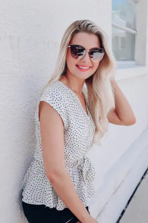 Willa Wrap Peplum Blouse - Ivory