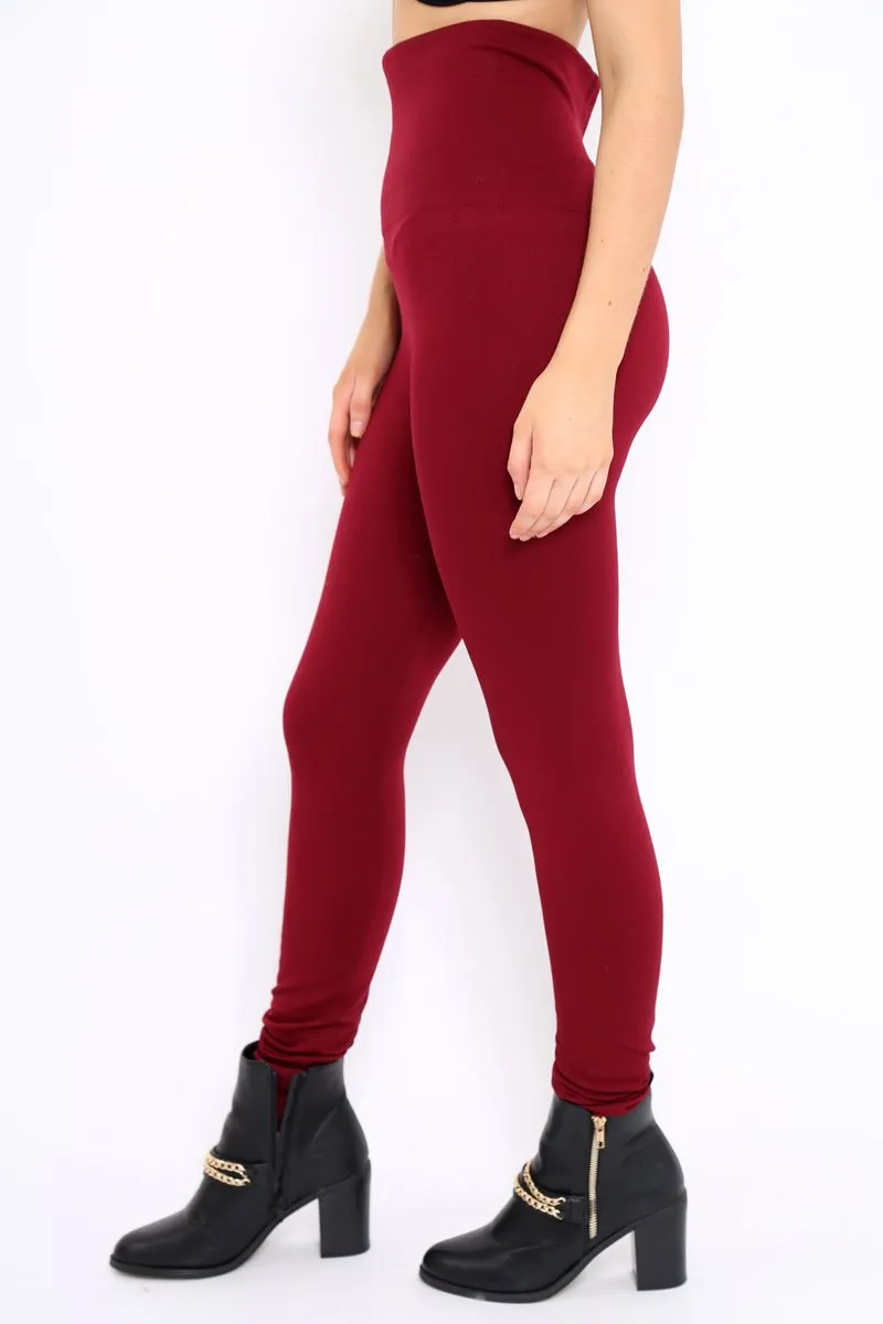 Wine High Waisted Shape Leggings - Binky
