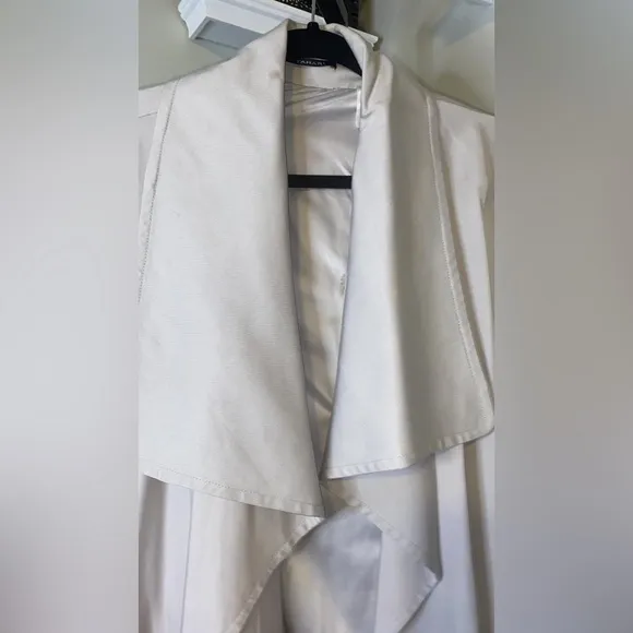 Women's cardigan, with flap, open front, thin, long sleeves, irregular hem