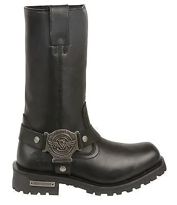 WOMEN'S MOTORCYCLE GENUINE LEATHER 11 INCH WATERPROOF SQUARE TOE BOOT