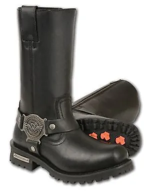 WOMEN'S MOTORCYCLE GENUINE LEATHER 11 INCH WATERPROOF SQUARE TOE BOOT