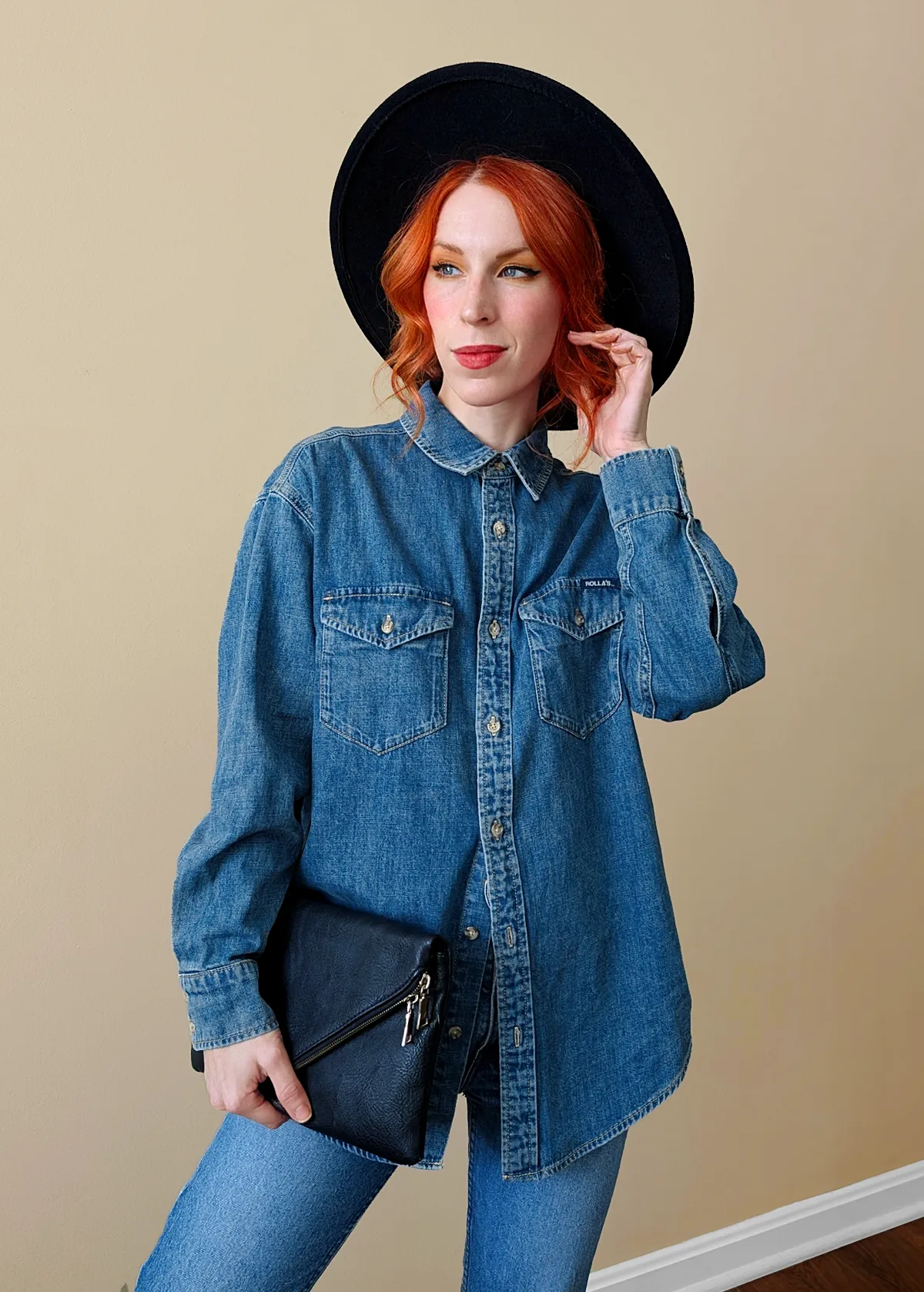 Worn Blue Oversized Denim Shirt