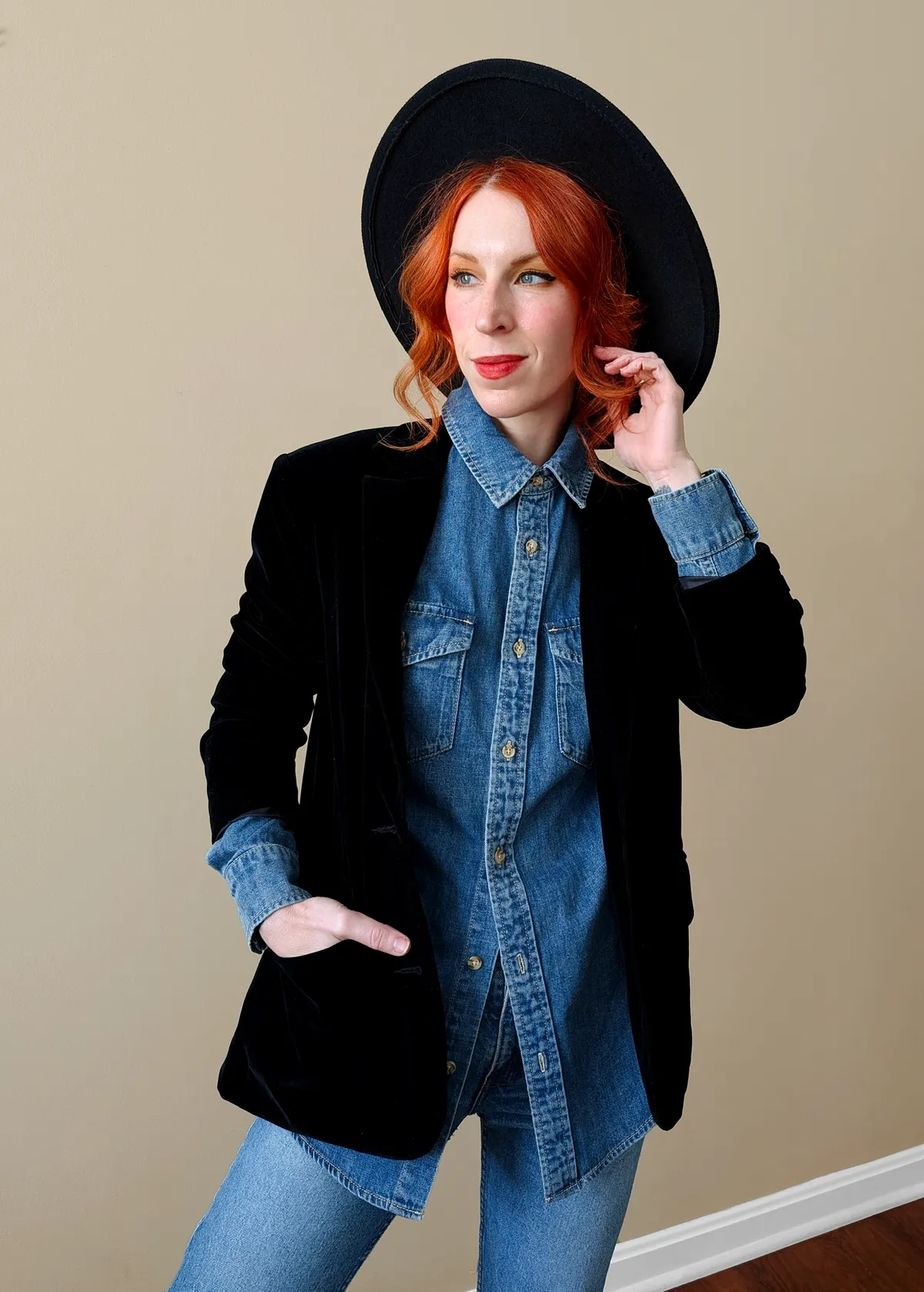 Worn Blue Oversized Denim Shirt