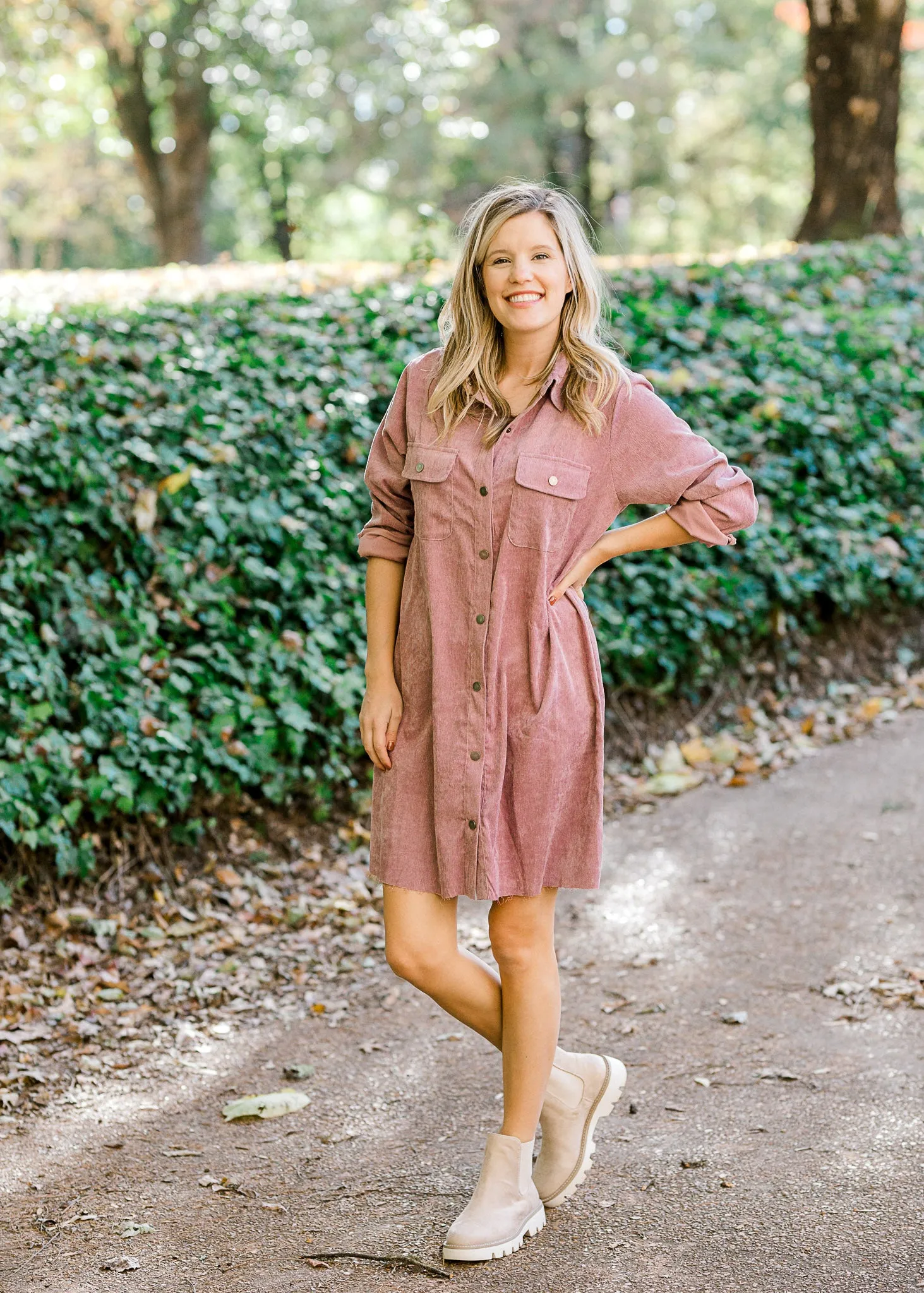 X Pale Purple Corduroy Dress