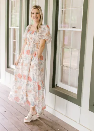 XZ Creamy Floral Print Dress
